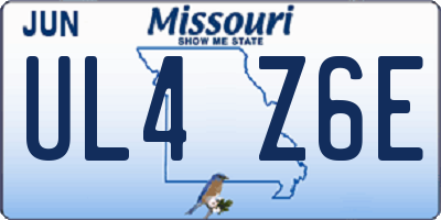 MO license plate UL4Z6E