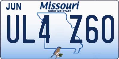 MO license plate UL4Z6O