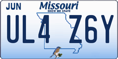 MO license plate UL4Z6Y