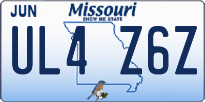 MO license plate UL4Z6Z
