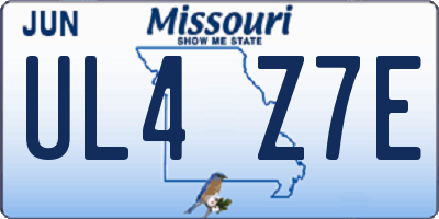 MO license plate UL4Z7E