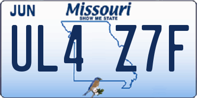 MO license plate UL4Z7F