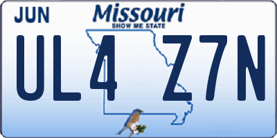 MO license plate UL4Z7N