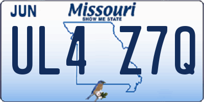 MO license plate UL4Z7Q
