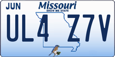 MO license plate UL4Z7V