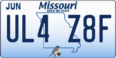 MO license plate UL4Z8F