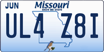 MO license plate UL4Z8I