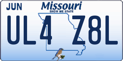 MO license plate UL4Z8L