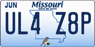 MO license plate UL4Z8P