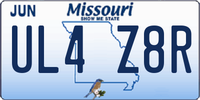 MO license plate UL4Z8R