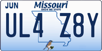 MO license plate UL4Z8Y