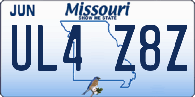 MO license plate UL4Z8Z