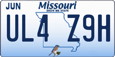 MO license plate UL4Z9H