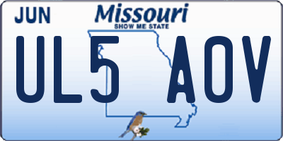 MO license plate UL5A0V