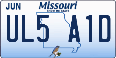 MO license plate UL5A1D