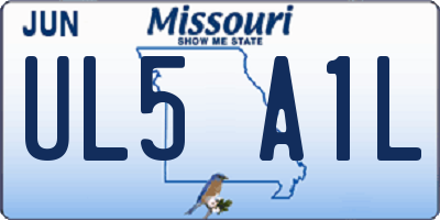 MO license plate UL5A1L