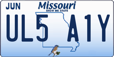 MO license plate UL5A1Y
