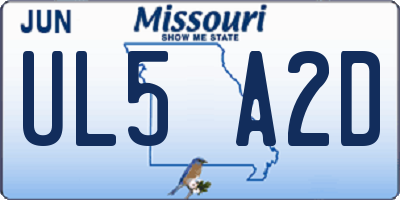 MO license plate UL5A2D