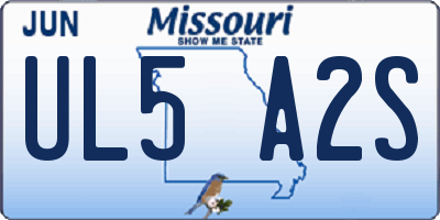 MO license plate UL5A2S