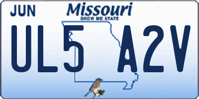 MO license plate UL5A2V
