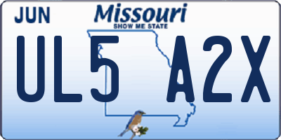 MO license plate UL5A2X