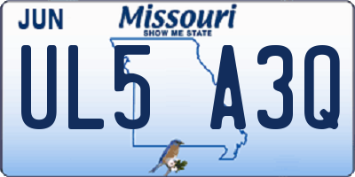 MO license plate UL5A3Q