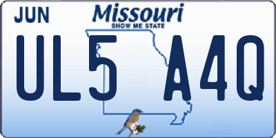 MO license plate UL5A4Q