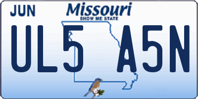 MO license plate UL5A5N