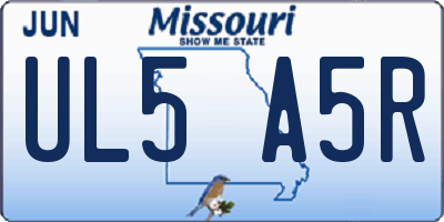 MO license plate UL5A5R