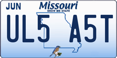 MO license plate UL5A5T
