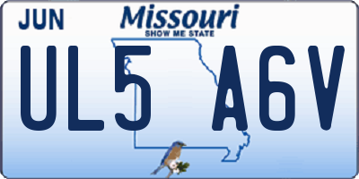 MO license plate UL5A6V