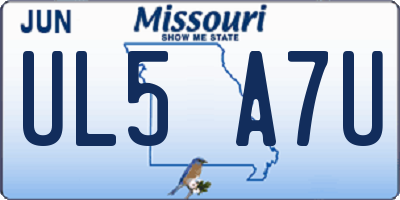 MO license plate UL5A7U