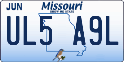 MO license plate UL5A9L