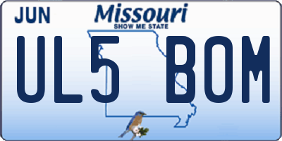MO license plate UL5B0M