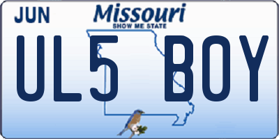 MO license plate UL5B0Y
