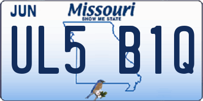 MO license plate UL5B1Q