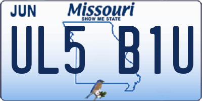 MO license plate UL5B1U