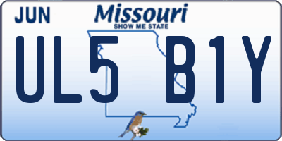 MO license plate UL5B1Y