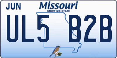 MO license plate UL5B2B