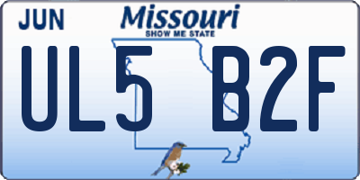 MO license plate UL5B2F