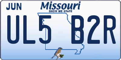 MO license plate UL5B2R