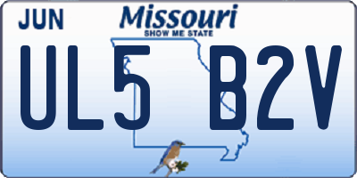 MO license plate UL5B2V