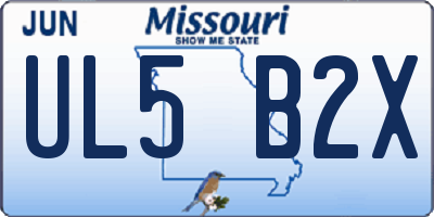 MO license plate UL5B2X