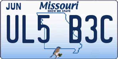 MO license plate UL5B3C
