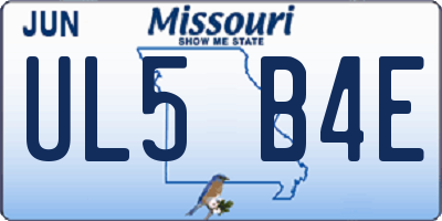 MO license plate UL5B4E