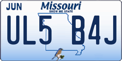 MO license plate UL5B4J
