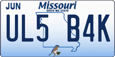 MO license plate UL5B4K