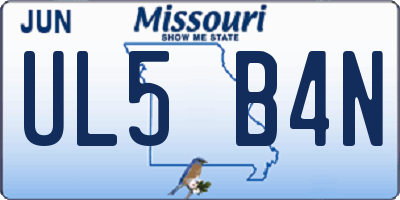 MO license plate UL5B4N