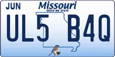 MO license plate UL5B4Q