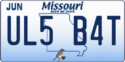 MO license plate UL5B4T